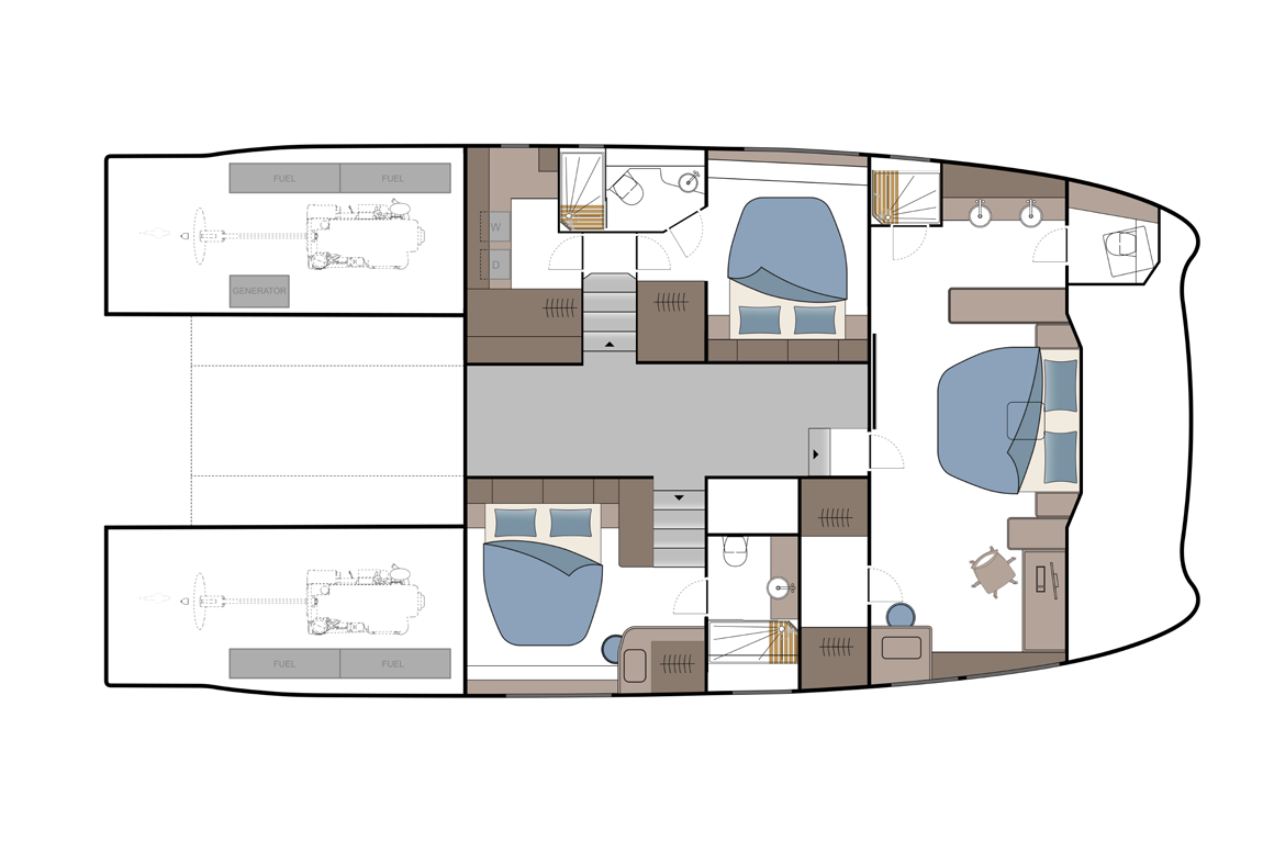 Aquila 50 Yacht layout 3